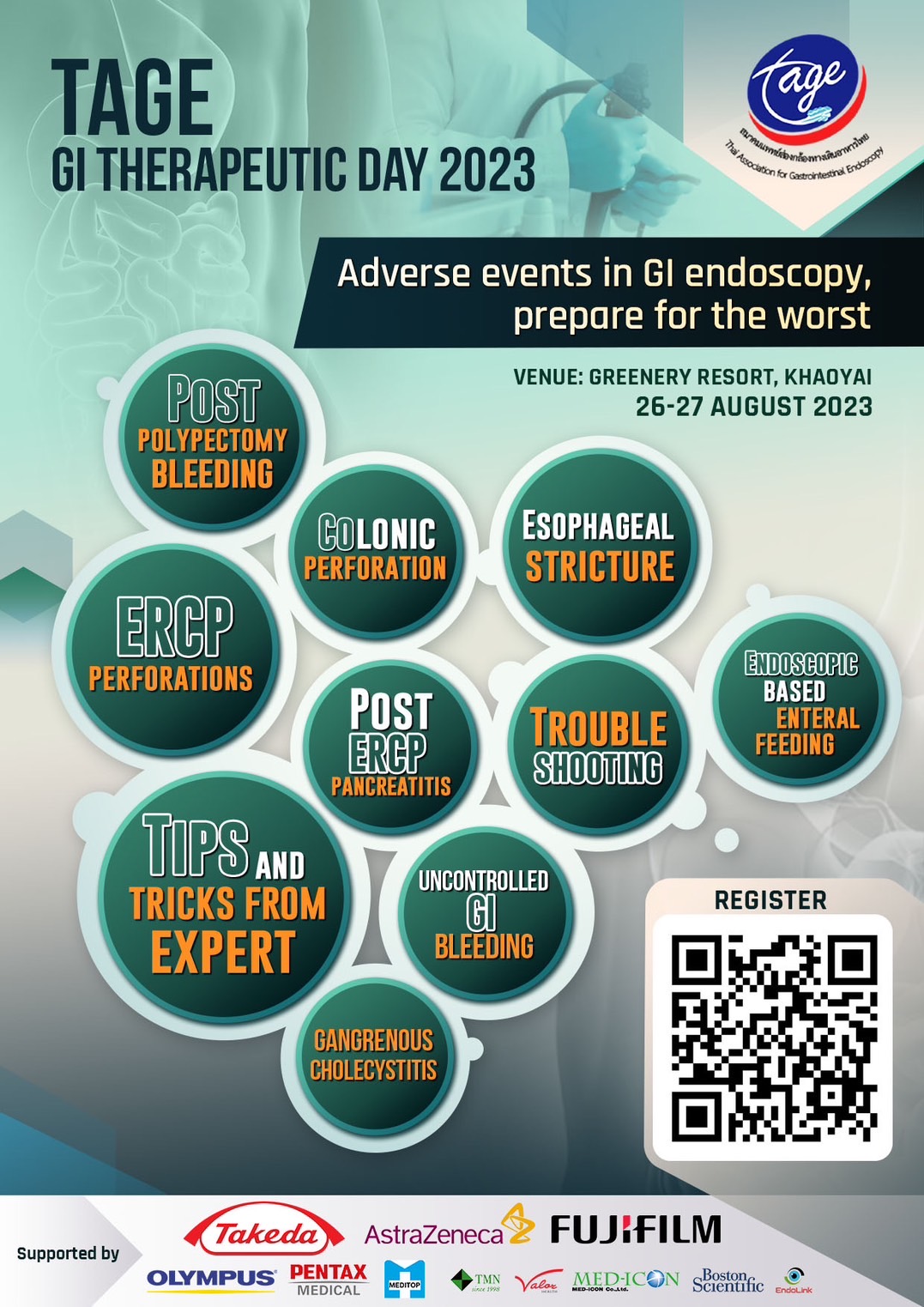 TAGE - GI THERAPEUTIC DAY 2023 Adverse events in Gl endoscopy, prepare for the worst